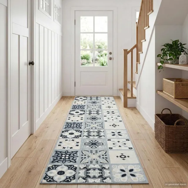 vidaXL Vloerkleedloper ORIZ 1150 gsm Grijs en zwart 100% polyestervilt, foto 2