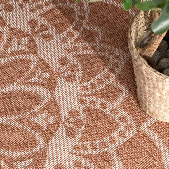 TT Home Binnen- en buitentapijt weerbestendig tuin oosters marokkaans boho-ontwerp 80 x 250 cm Rechthoek 80 x 250 cm Rechthoek oranje