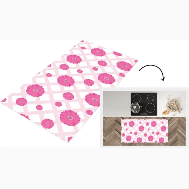 KitchenYeah Keukenloper - Loper keuken - Bloemen - Patronen - Pastel - Keukenloper vinyl Multicolor