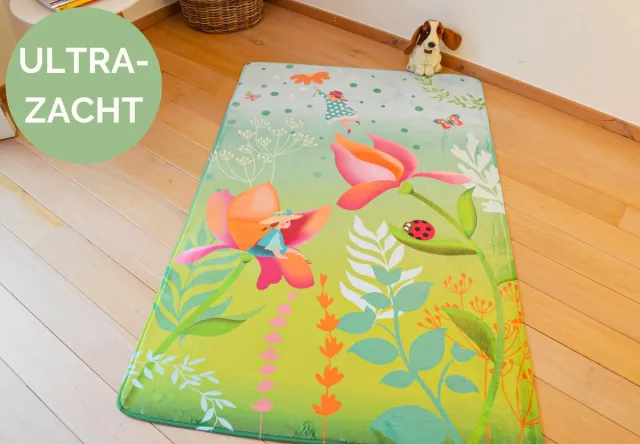 Mats & Joy Kindertapijt Met Fee 110x170cm - Ultrazacht & Wasbaar - Anti-Slip - Vloerkleed voor Kinderkamer groen