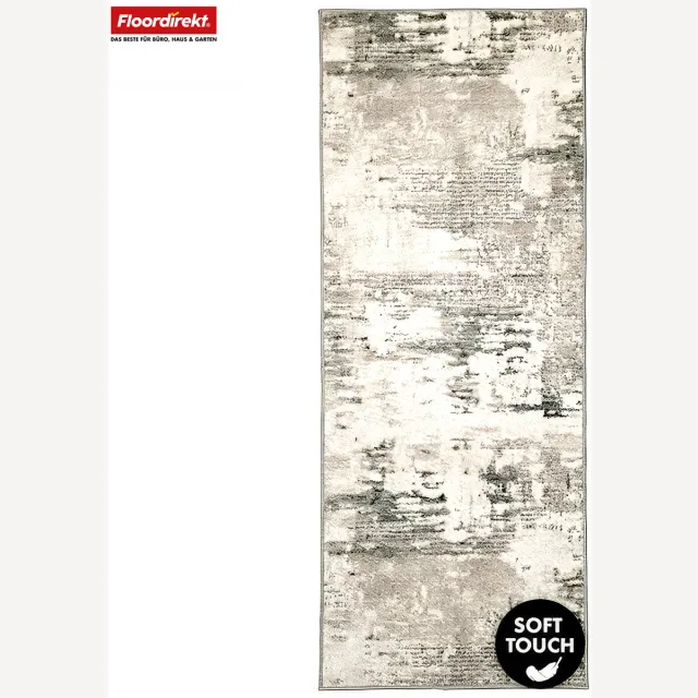 Floordirekt Tapijtloper Ravena - Moderne Loper in Antraciet, Bruin & Zand - Abstract Design - Zand - 80 x 100 cm - Antislip Gel Achterzijde - Duurzaam & Makkelijk Te Reinigen - Verkrijgbaar Tot 5 m Lengte