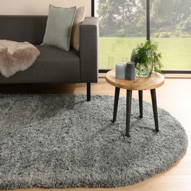 Tapeso Vloerkleed ovaal hoogpolig - Cozy Shaggy grijs 200x300