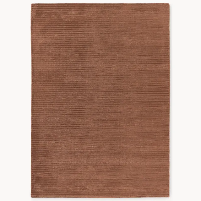 Westwing Collection Hoogpolig vloerkleed Wes met hoog-laag structuur, handgeweven Terracotta