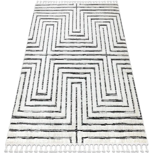 RUGSX Kleden Rugsx Tapijt SEVILLA Z788B Labirynt, Grieks wit / 80x150 cm