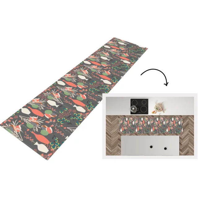 KitchenYeah Keukenloper - Loper keuken - Boeket - Bloemen - Patronen - 240x60 cm - Keukenloper vinyl Multicolor