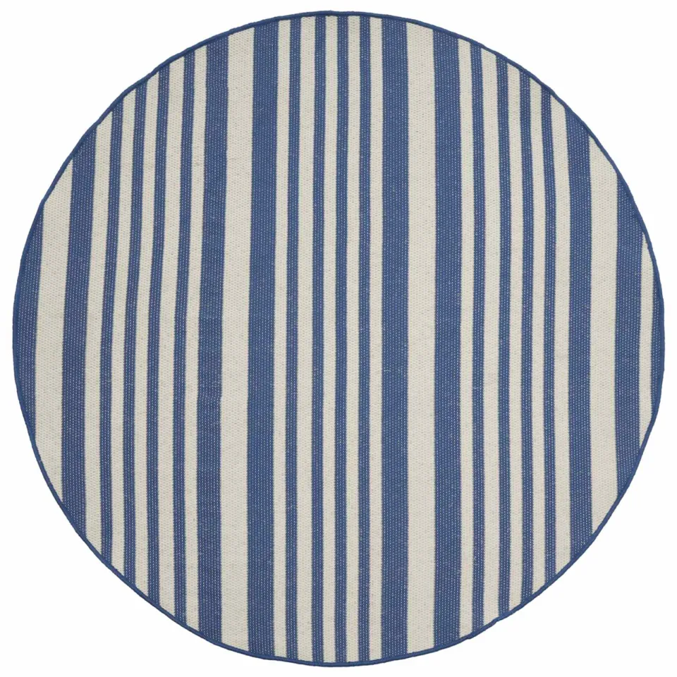 vidaXL Binnen- en buitenvloerkleed OLITE Naturel en marineblauw Bruin