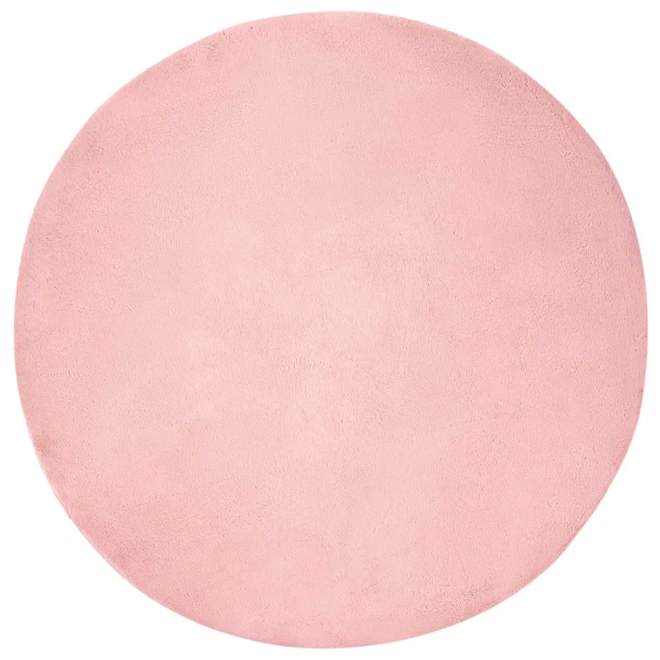 vidaXL Antislip vloerkleed van imitatie konijnenbont OLITE Roze