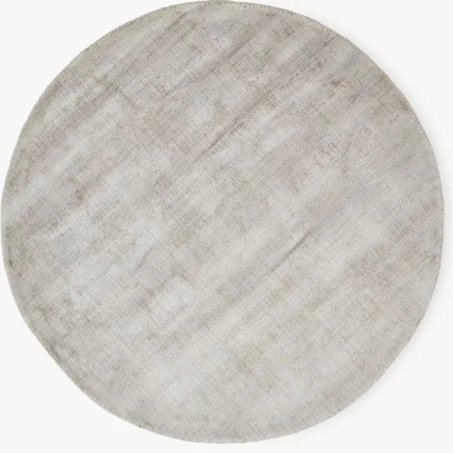 Westwing Collection Rond handgeweven viscose vloerkleed Jane Taupe