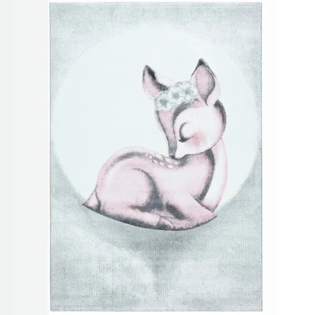 Dutch XXL Kindervloerkleed | Tapijt | Bambi | Hert | Roze