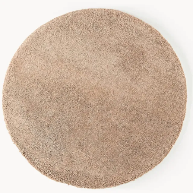 Westwing Collection Rond extra zacht hoogpolig vloerkleed Leighton Bruin