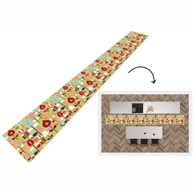KitchenYeah Keukenloper 480x60 cm - Keukenmat vinyl Patronen - Bloemen - Kleuren - Keukenmatten loper - Keuken vloerkleed tapijt