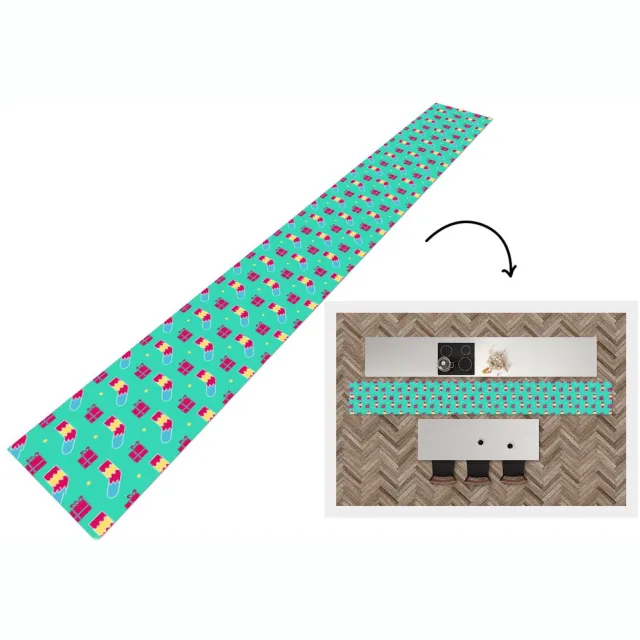 KitchenYeah Keukenloper - Keukenmat - Sokken - Cadeau - Patroon - Keuken vloerkleed Multicolor