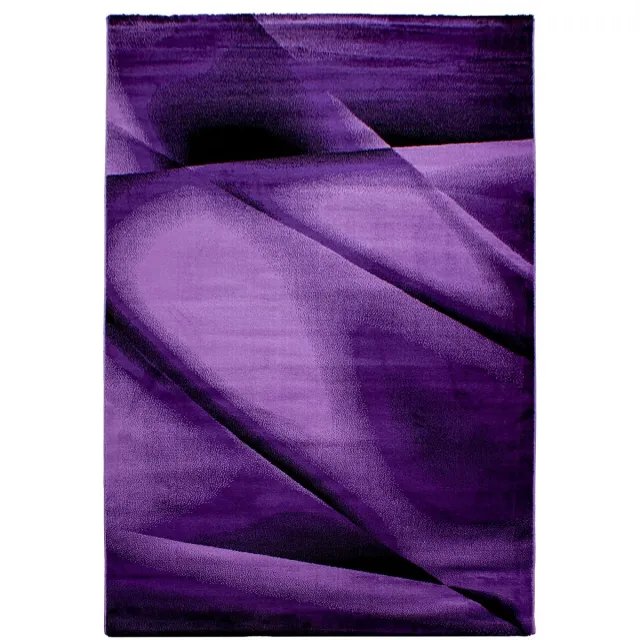 Ayyildiz Laagpolig vloerkleed, abstract ontwerp, violette kleur, woonkamerkleed, jute achterkant, afmeting: 140 x 200 cm Lila