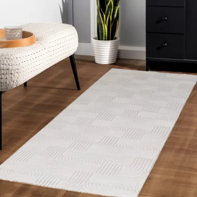 TapisTrend Designer tapijt Room 160x230 cm Binnenkleed met ruitpatroon, crèmekleurig, voor de woonkamer, bohemian stijl, duurzaam en gaat lang mee