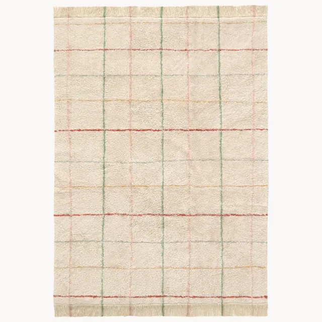 Lorena Canals Handgeweven kindervloerkleed Lines, verschillende formaten Beige, Kleurrijk