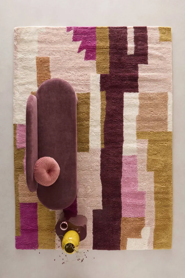 Studio LIVIT Abel grafisch wollen vloerkleed roze, foto 2
