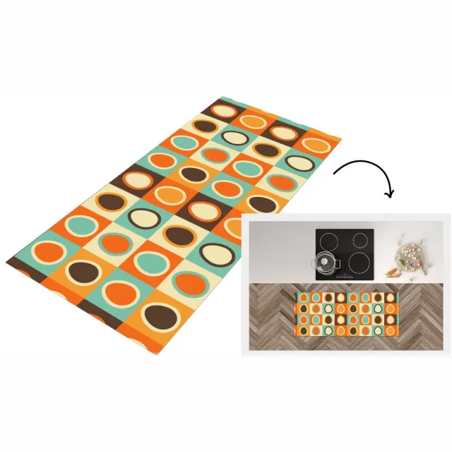 KitchenYeah Keukenloper - Keukenmat vinyl Retro - Patronen - Ei - Keukenmatten loper - Keuken vloerkleed tapijt