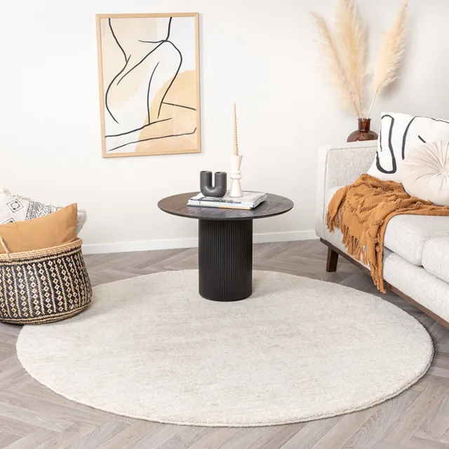 Studio Clarice Rond Berber vloerkleed - Aicha Beige | Comfortabel - Ø 120cm