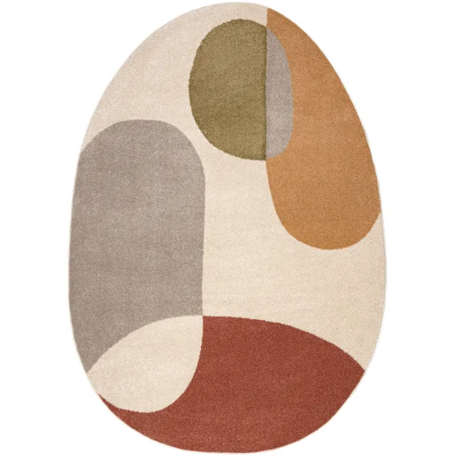 RUGSX Kleden Rugsx Tapijt FUSION 5706 crème / terracotta Shape 160x220 cm Beige