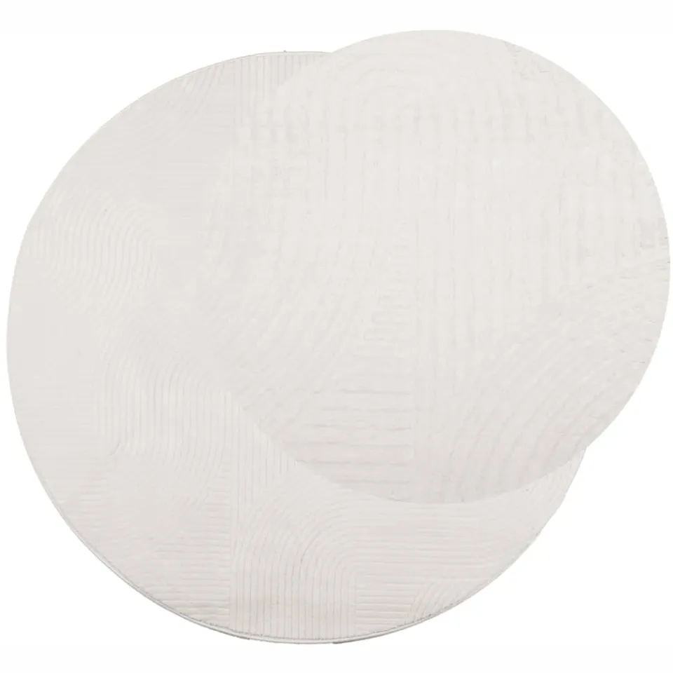 vidaXL Vloerkleed IZA laagpolig Scandinavisch Ø 80 cm crèmekleurig, foto 2