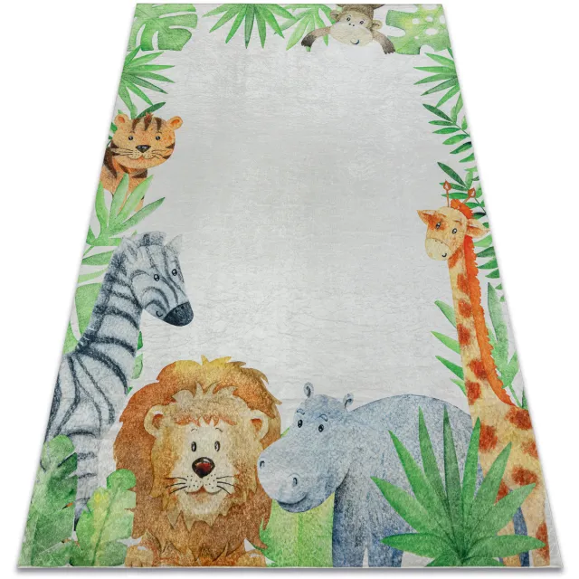 RUGSX Kleden Rugsx BAMBINO 54090 tapijt wasbaar Dieren, Afrika voor Wit