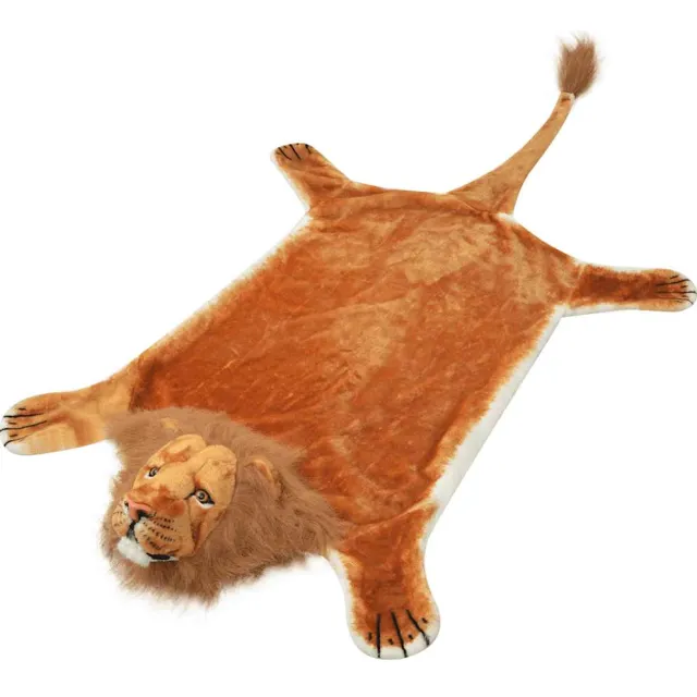vidaXL Leeuwenvloerkleed pluche 205 cm bruin