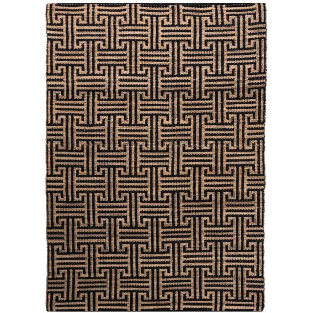 Flair Rugs Meander jute vloerkleed zwart Naturel