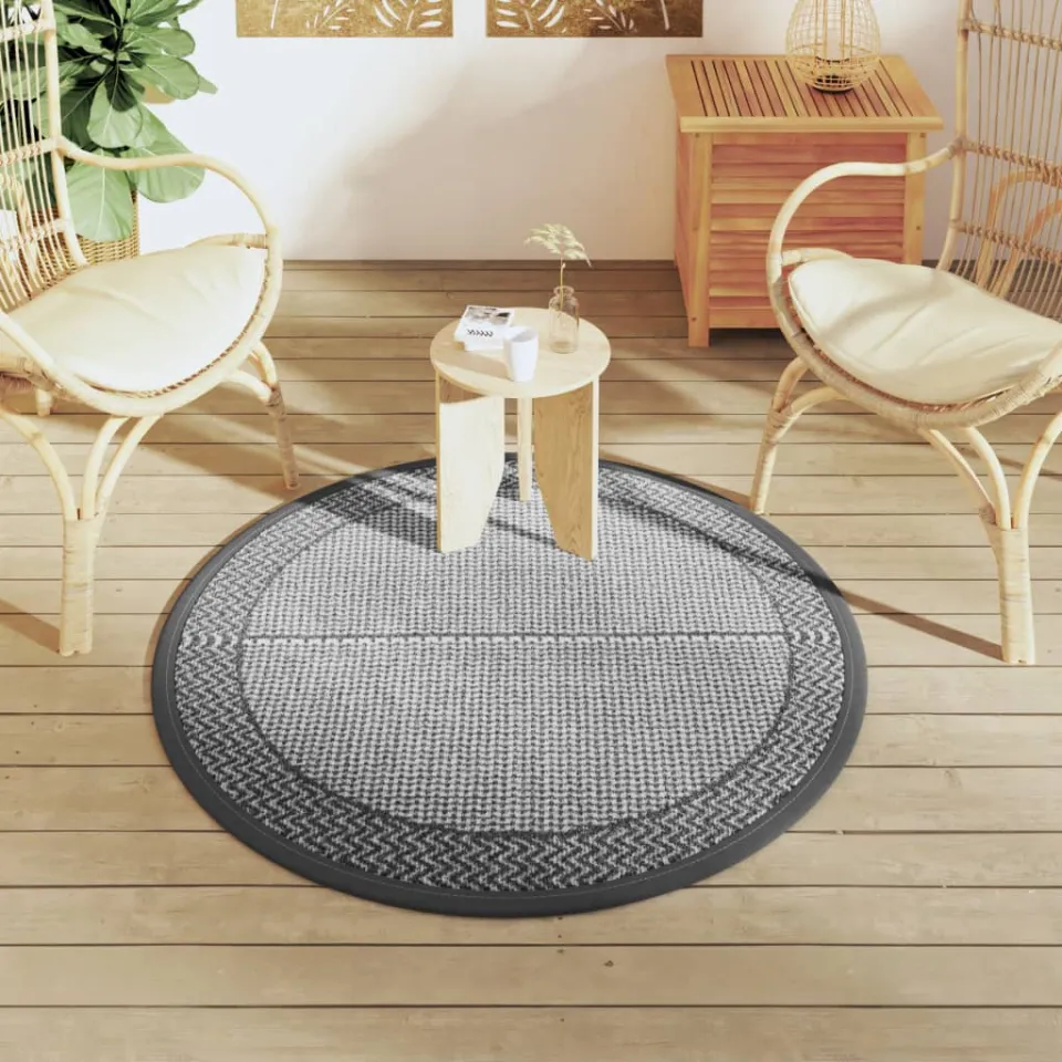 vidaXL Buitenkleed ARAKIL Ø120 cm PP grijs, foto 2