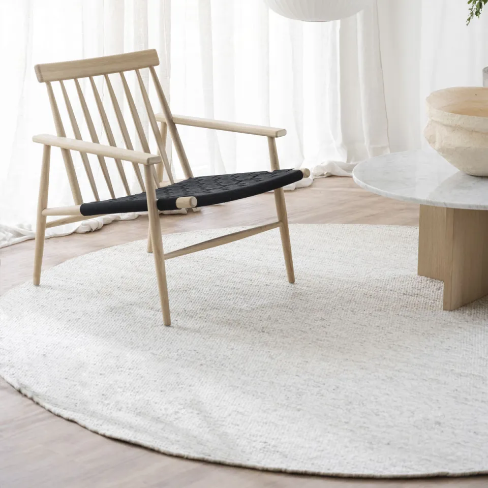 Rowico Home Auckland rond vloerkleed lichtgrijs - Ø 250 cm grijs, foto 4