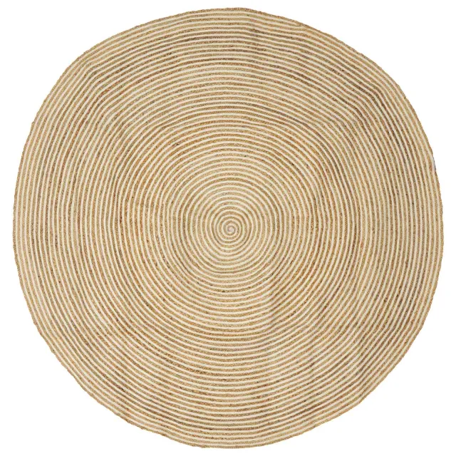 vidaXL Gebied Tapijt Wit Ø 180 cm Jute