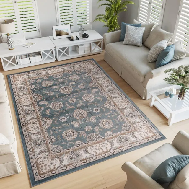 Tapiso Colorado Vloerkleed Beige Zwart Woonkamer Bloemen Tapijt, foto 7