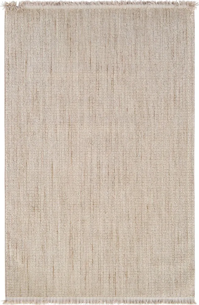 Vercai Rugs Jean Collectie - Laagpolig Vloerkleed - Tapijt met Franjes - Polyester - Wit Grijs - 200x290 cm