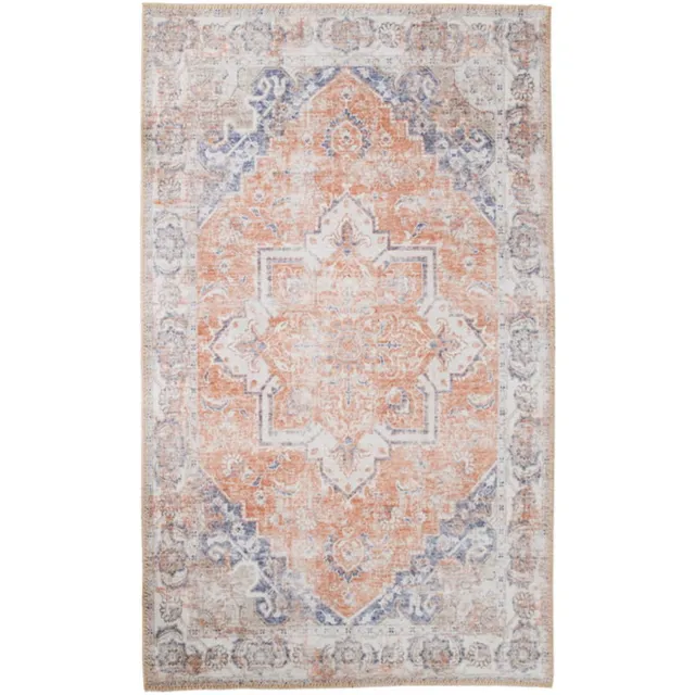 QUVIO Vloerkleed Havana - Oranje/Blauw - 160x230 cm