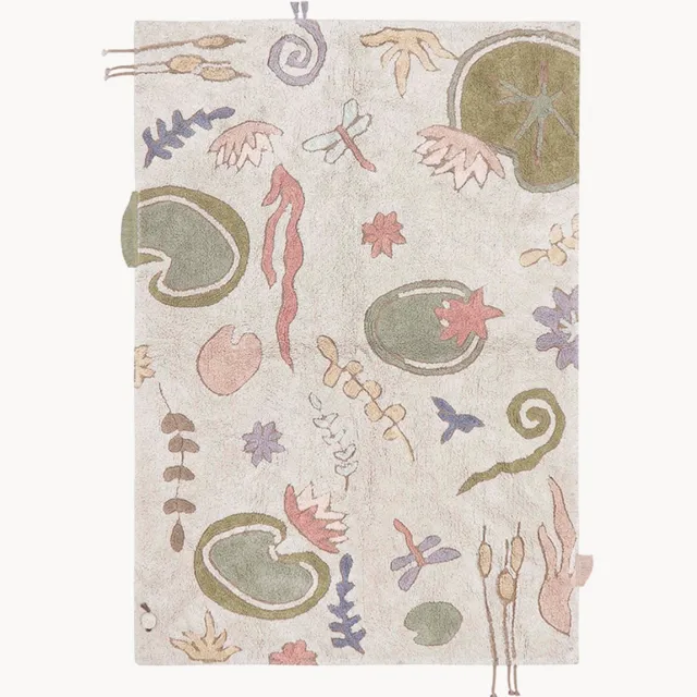 Lorena Canals Wasbaar kindervloerkleed Botanic Fantasy, in verschillende formaten Beige, Kleurrijk