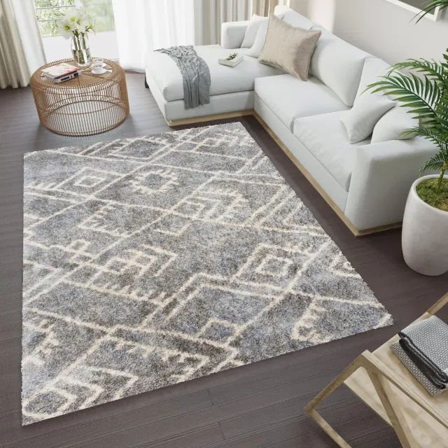 Tapiso Versay Vloerkleed Hoogpolig Grijs Shaggy Boho Tapijt Donkergrijs3