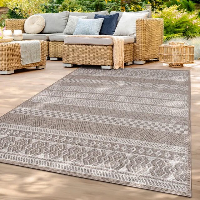 TT Home Binnen- en buitentapijt weerbestendig balkon keuken woonkamer tapijt 133 x 190 cm Rond 133 x 190 cm Rond beige