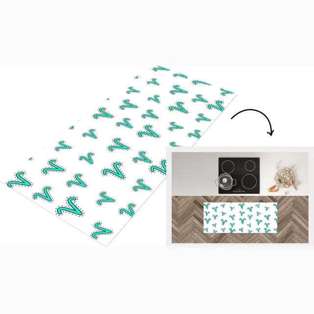 KitchenYeah Keukenloper - Loper keuken - Ram - Zodiac - Design - 120x50 cm - Keukenloper vinyl Multicolor