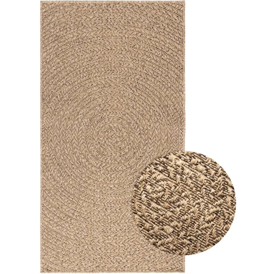 vidaXL Vloerkleed ZIZUR binnen en buiten 80x150 cm jute look bruin, foto 2