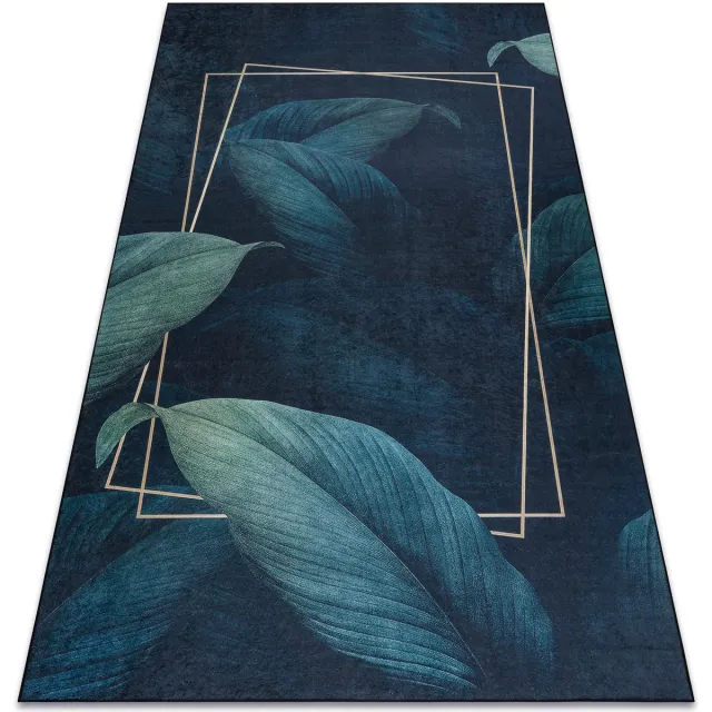 RUGSX Kleden Rugsx ANDRE 1170 tapijt wasbaar Bladeren, geometrisch an 80x150 cm Blauw