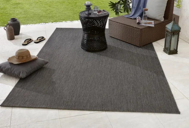 flycarpets Laagpolig vloerkleed - Binnen en buitenkleed - Match - Antraciet