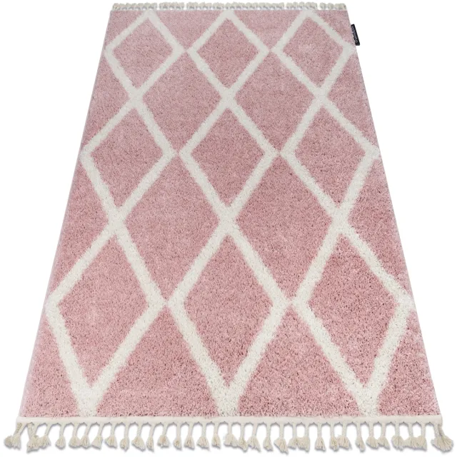 RUGSX Kleden Rugsx Tapijt BERBER TROIK A0010 rozekleuring / witrand 140x190 cm
