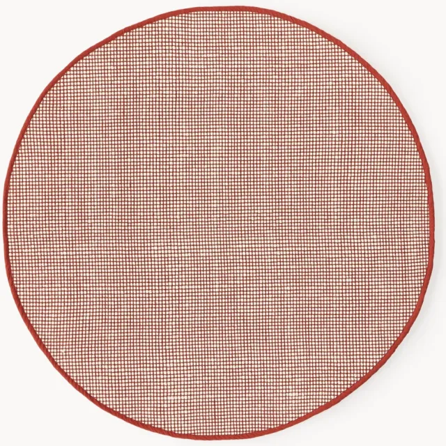 Westwing Collection Rond wollen vloerkleed Amaro, handgeweven Terracotta