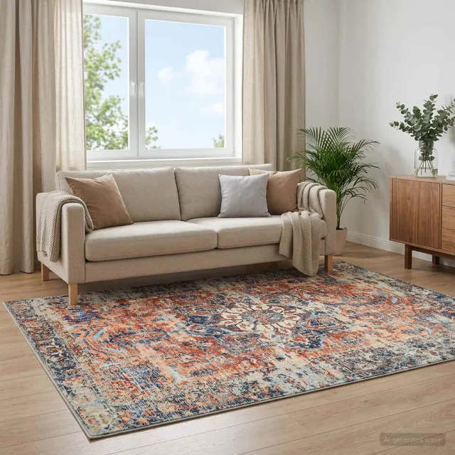 vidaXL Vloerkleed ORIZ Oranje 240 x 340 cm 100% polyester, foto 2