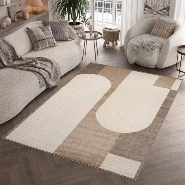 Tapiso Patio Vloerkleed Tuintapijt Outdoor Beige Bruin Buitenkleed Modern Maat- 140x200