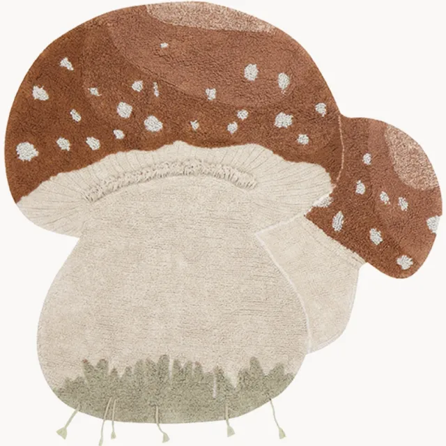 Lorena Canals Wasbaar kindervloerkleed Boletus Lichtbruin
