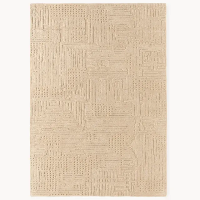 Westwing Collection Hoog-laag wollen vloerkleed Merima, handgetuft beige