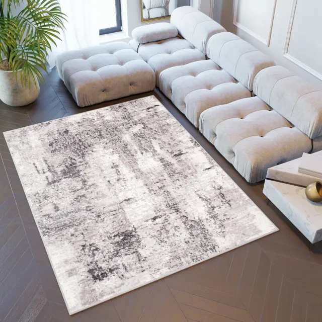 Tapiso Sky Vloerkleed Grijs Modern Woonkamer Vintage Tapijt Maat - 120x170 Grijs Bruin