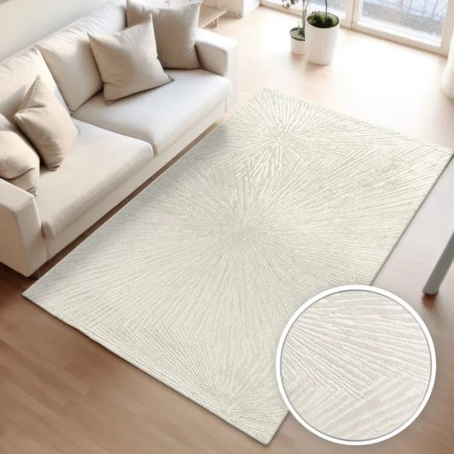 TT Home Woonkamertapijt eetkamer kortpolig boho-design Scandinavische abstracte look 80 x 150 cm Rechthoek 80 x 150 cm Rechthoek beige