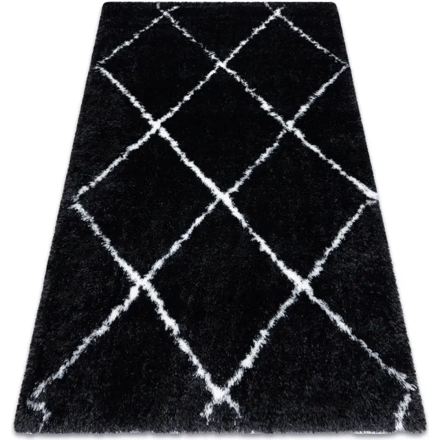 RUGSX Kleden Rugsx Tapijt FLUFFY 2373 shaggy latwerk antraciet / 140x190 cm Grijs