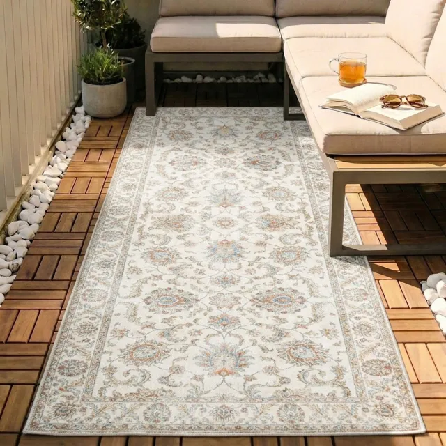 Fraai Wasbare loper - Domingo Oriental Wit - 80x180cm